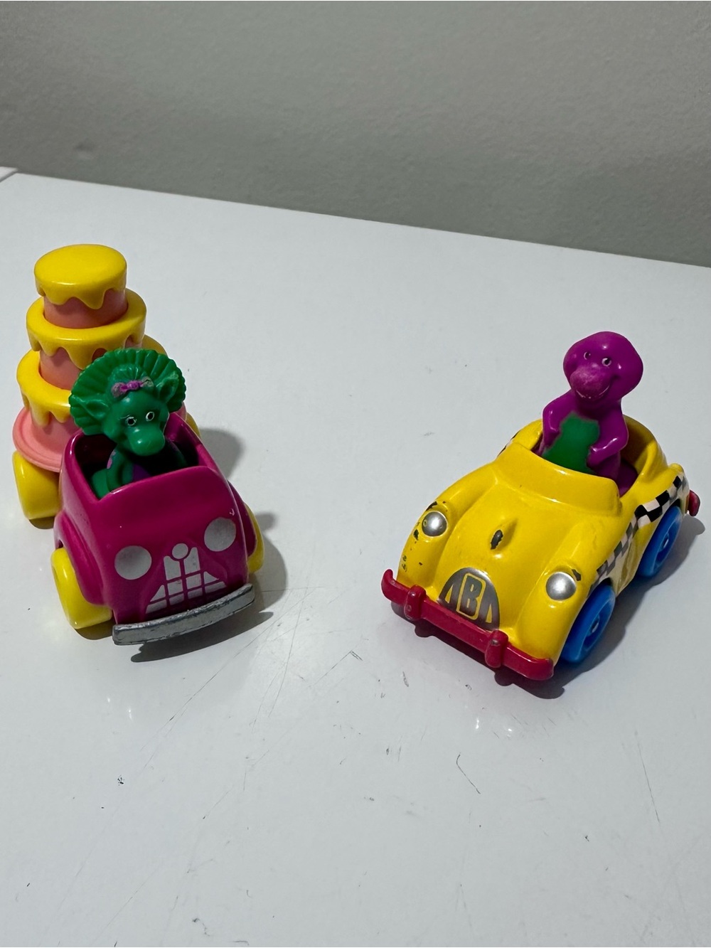 Barney and Baby Bop Toy Car Duo Antique Vintage 1993